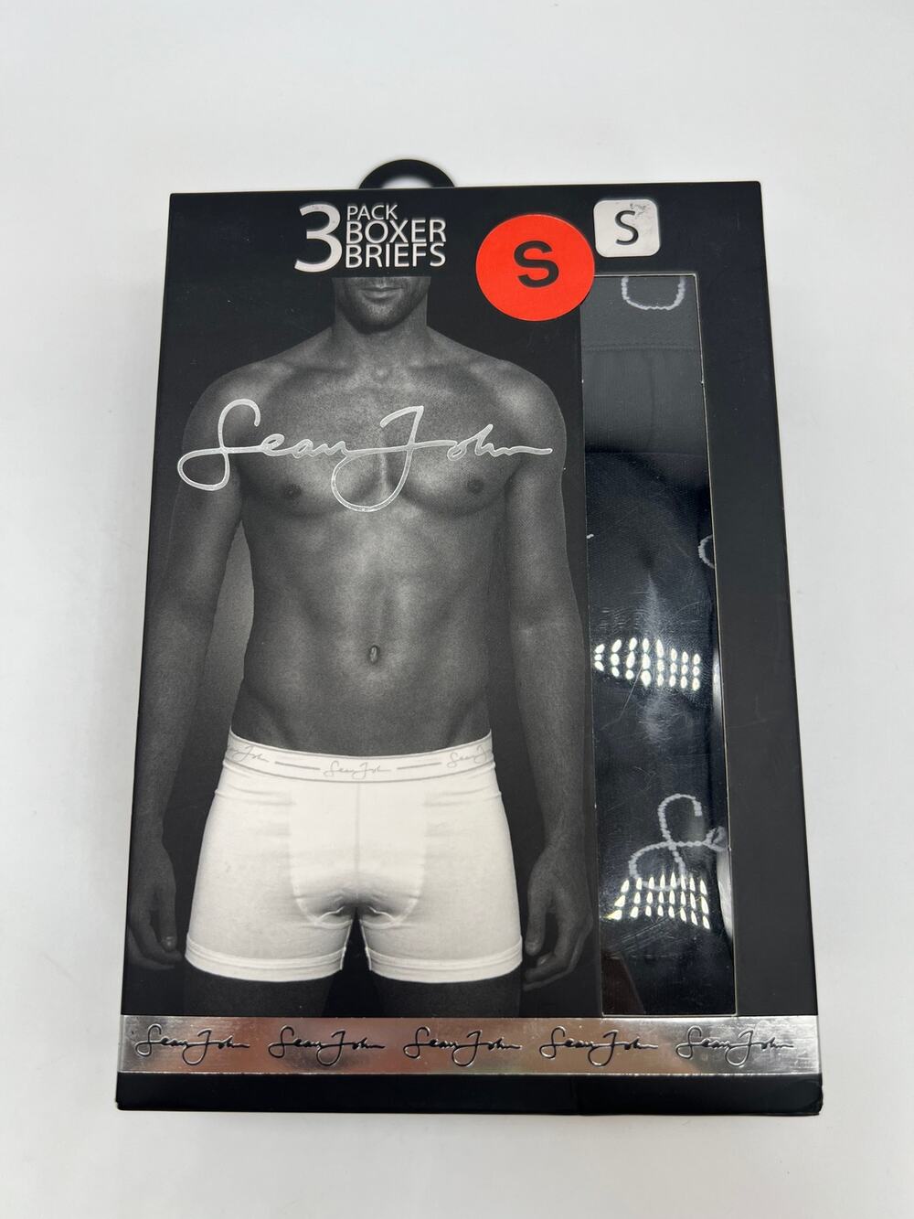 Sean John Men's 3-Pack Performance Boxer Briefs Black Size S